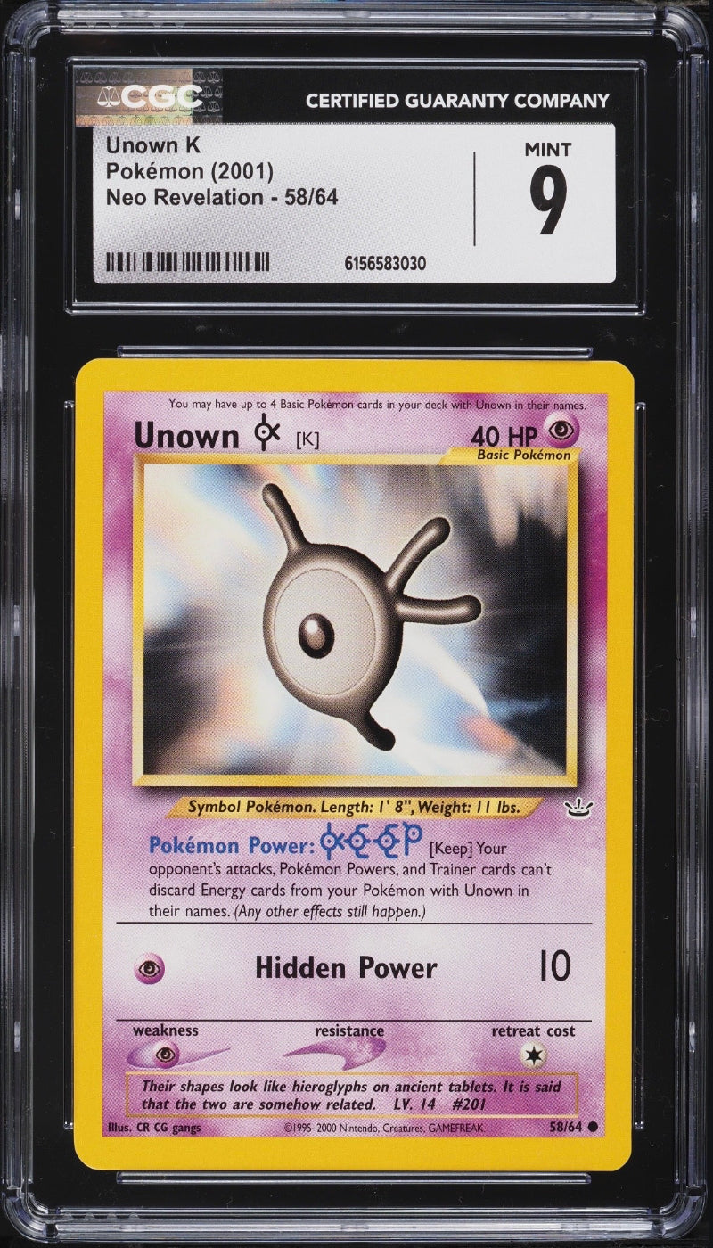 UNOWN K CGC 9. 2001. INGLES